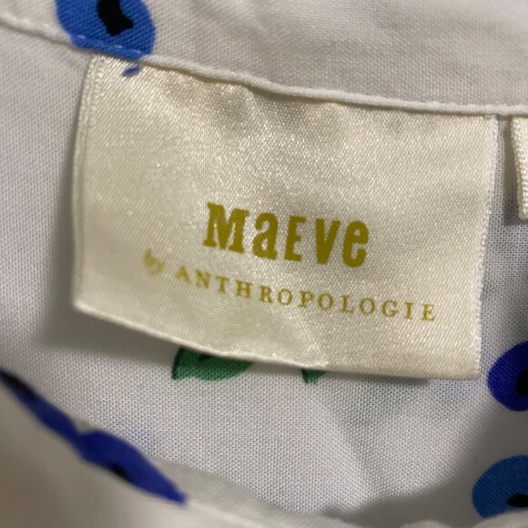 Anthropologie Maeve Blueberry Blithe Button Up Blouse Size 4 - Picture 4 of 9